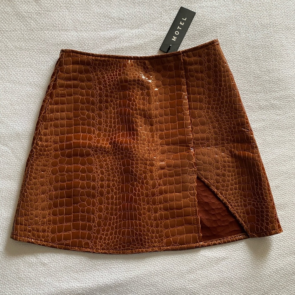 Crocodile print skirt